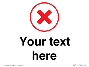 Custom plain background, red cross in a circle sign